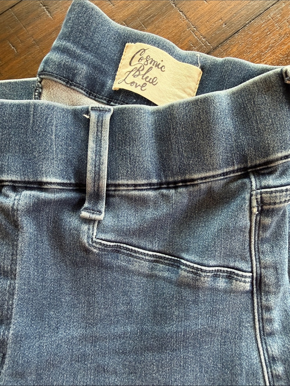 Cosmic Blue Love Petite Classic Light Blue Women’s Wide Leg Pull On Jeans - Picture 8 of 11